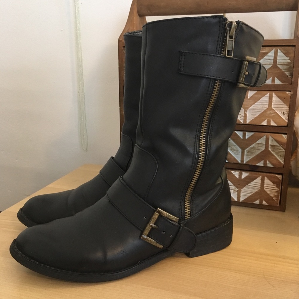 **DONATED**Faux Leather Moto Boots